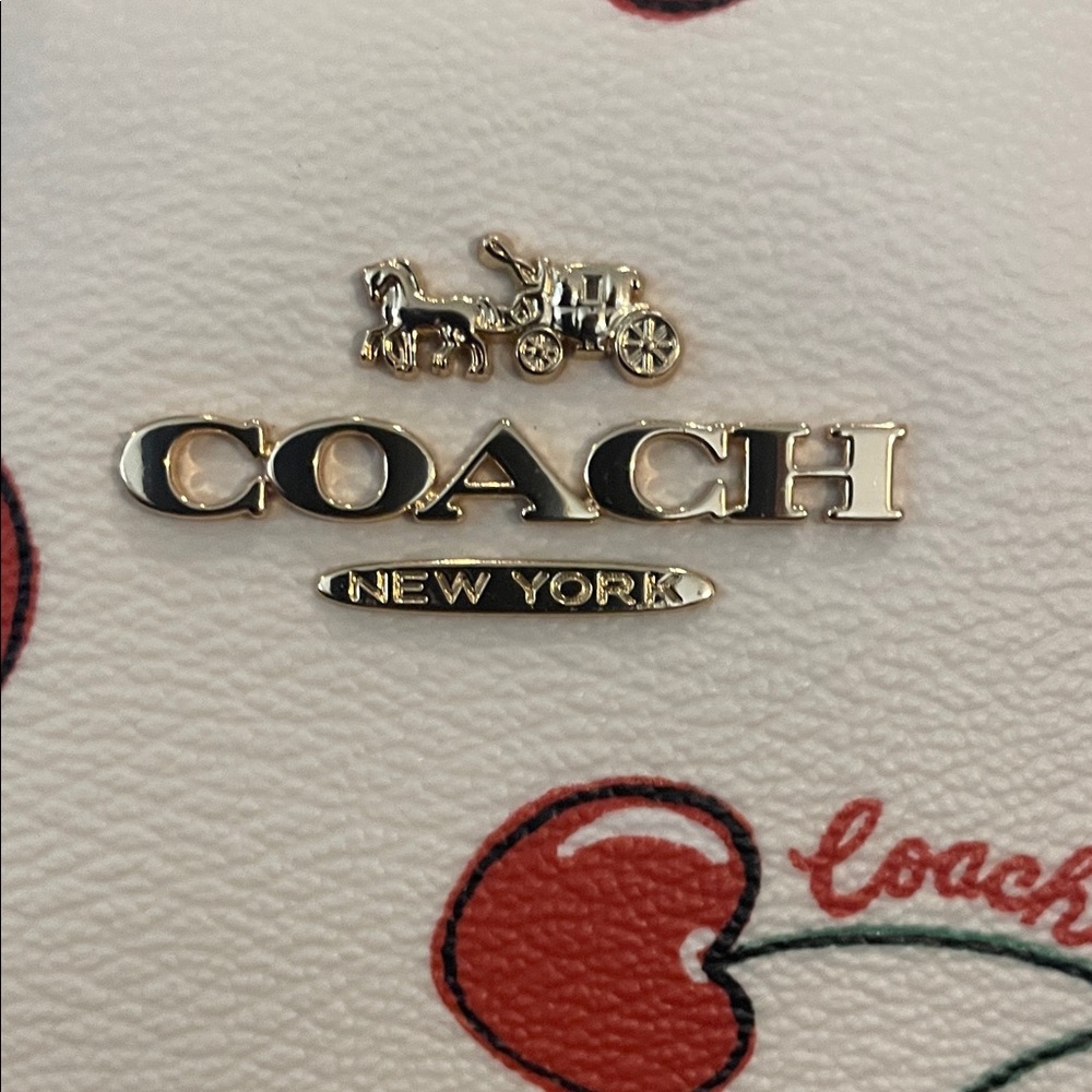 Coach Cream Cherry Print Mini Bag - Picture 2 of 12